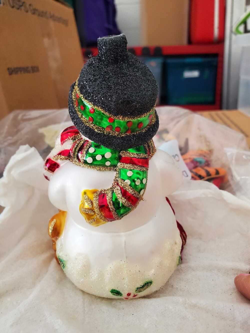 Christopher Radko Yankee Candle Colab Snowman Blown Glass Christmas Ornament - Picture 9 of 13